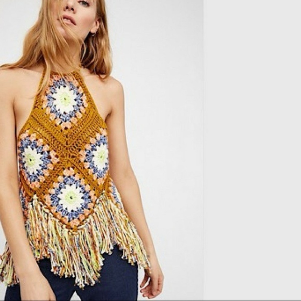 Free People Summer of Love Crochet Halter Size M/L NEW - Picture 11 of 16